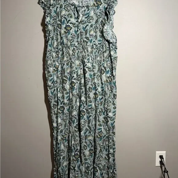 Sonoma button down Blue Floral Maxi Dress plus size 4X - Picture 2 of 13